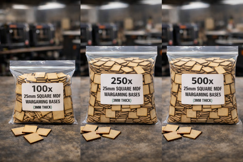 25mm square mdf bases - 25mm,