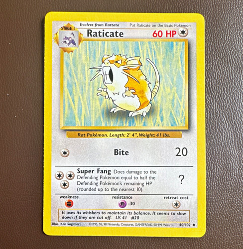 Pokémon tcg raticate - tcg, 40/102