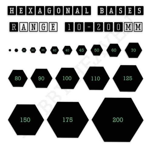 Wargaming hexagonal bases 10mm - hexagonal,