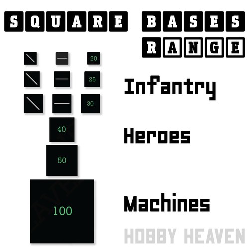 Wargaming square bases full - bases,