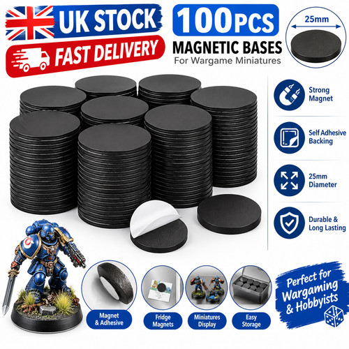 100pcs 25mm round magnetic - round,