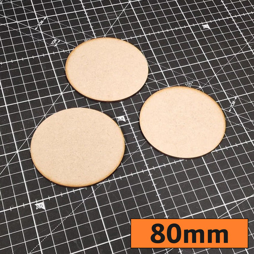 80mm round mdf bases 3mm - round,